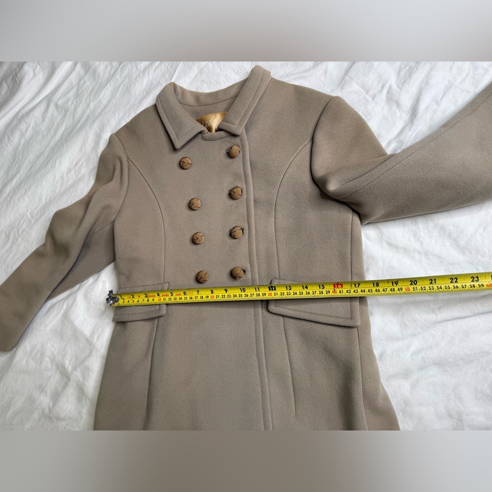 Ben Zuckerman for Lord & Taylor Vintage 1960s Wool Coat Taupe Fit & Flare Size 8 - Picture 14 of 15
